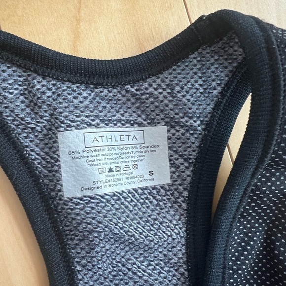 Athleta brand Women's Black Mesh Tank Top - Picture 2 of 3